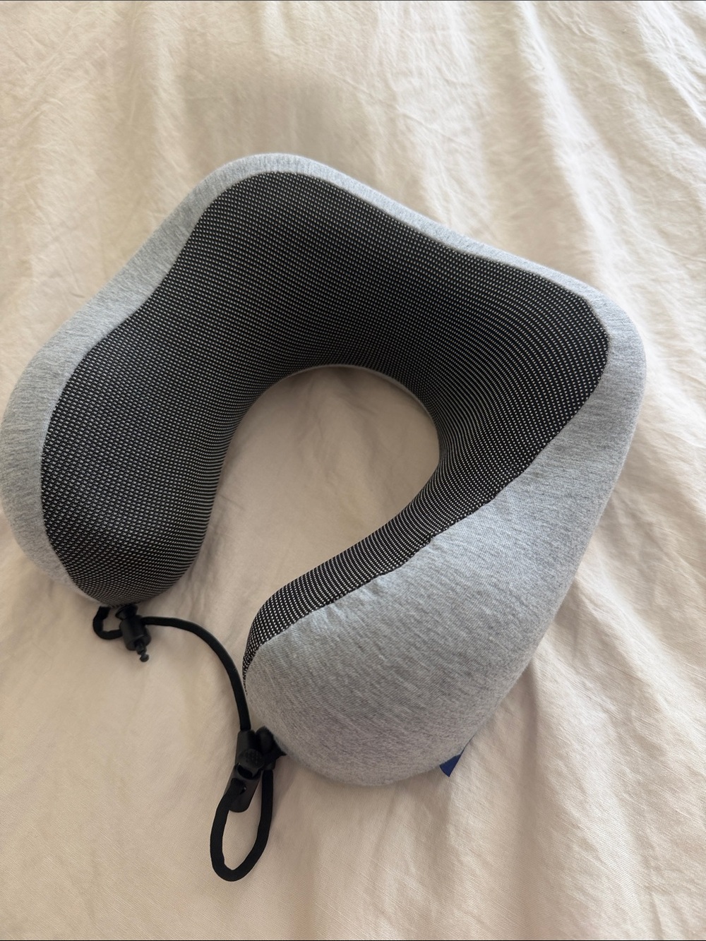 Napfun Gray U-Shaped Travel Neck Pillow with Black Mesh Insert. Used only once.